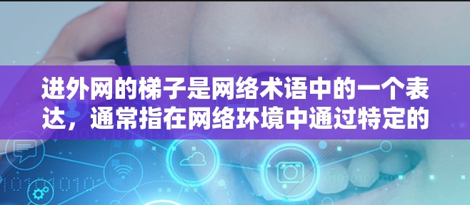进外网的梯子是网络术语中的一个表达,通常指在网络环境中通过特定的工具或技术,获取外网的数据、信息或资源。在实际应用中,梯子可能涉及多个方面,具体含义可能因上下文而异。以下是一些可能的解释 进外网的梯子是网络术语中的一个表达,通常指在网络环境中通过特定的工具或技术,获取外网的数据、信息或资源。在实际应用中,梯子可能涉及多个方面,具体含义可能因上下文而异。以下是一些可能的解释