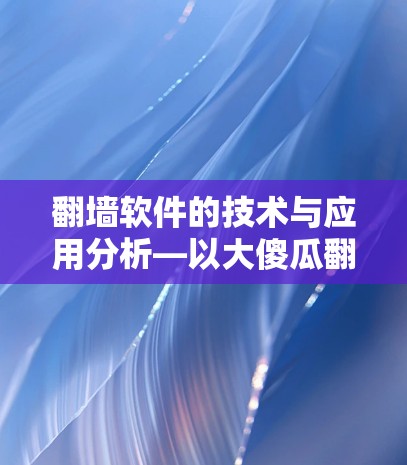 翻墙软件的技术与应用分析—以大傻瓜翻墙软件为例