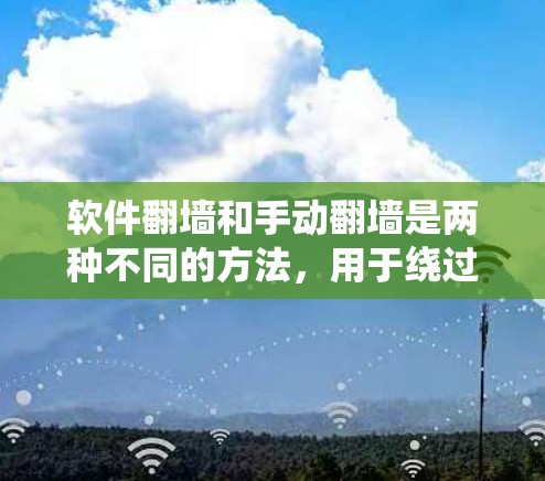 软件翻墙和手动翻墙是两种不同的方法,用于绕过网络限制或访问受限的网站。以下是它们的主要区别和特点 软件翻墙和手动翻墙是两种不同的方法,用于绕过网络限制或访问受限的网站。以下是它们的主要区别和特点