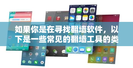 如果你是在寻找翻墙软件，以下是一些常见的翻墙工具的类型和名称