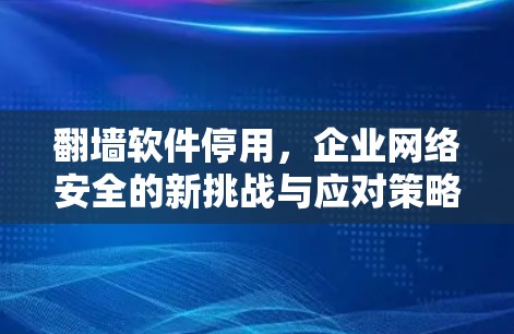 翻墙软件停用,企业网络安全的新挑战与应对策略 翻墙软件停用,企业网络安全的新挑战与应对策略