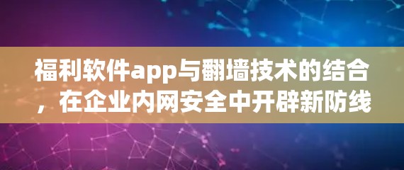 福利软件app与翻墙技术的结合，在企业内网安全中开辟新防线
