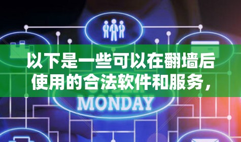 以下是一些可以在翻墙后使用的合法软件和服务,但请注意,这些软件可能不在你的国家或地区可用 以下是一些可以在翻墙后使用的合法软件和服务,但请注意,这些软件可能不在你的国家或地区可用