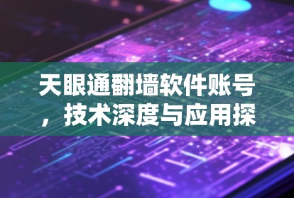 天眼通翻墙软件账号，技术深度与应用探讨