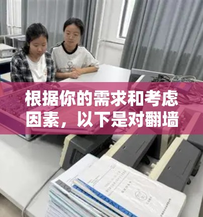 根据你的需求和考虑因素，以下是对翻墙软件的推荐和选择建议