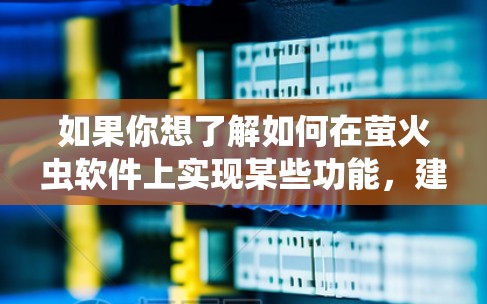 如果你想了解如何在萤火虫软件上实现某些功能，建议直接咨询相关软件的开发者或社区，确保行为符合法律法规。另外，使用翻墙软件也可能会带来隐私泄露和安全风险，因此需要谨慎对待